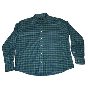 Lauren Ralph Lauren Black Label Mens Green Plaid Button Down Shirt Long Sleeve